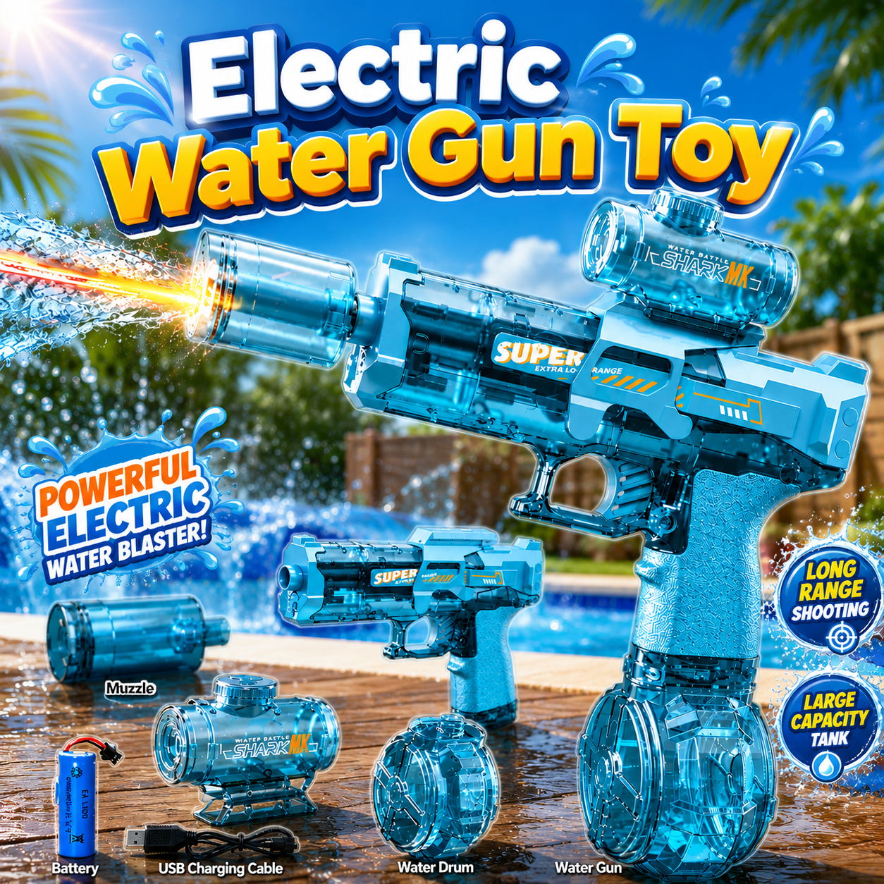 Electric Automatic Water Gun for Kids