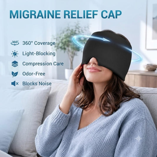 Reusable Hot and Cold Gel Ice Head Wrap – Instant Migraine Relief Cap