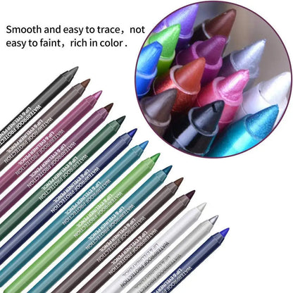 GlamLine™ (14 pcs) Gel Eyeliner Set ✨ — Waterproof, Bold & Shimmering