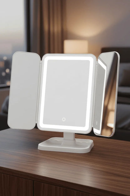 3 Folds Lighted Makeup Mirror