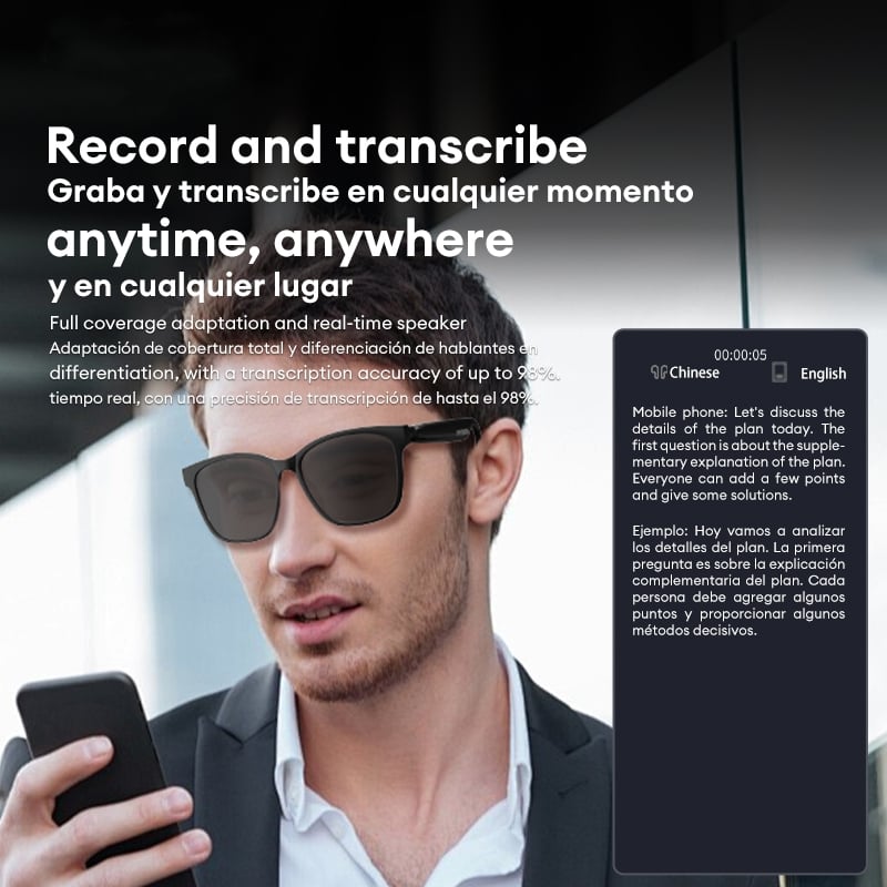 AI Wireless Translation Glasses