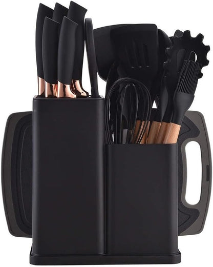 19-Piece Kitchen Utensil & Knife Block Set