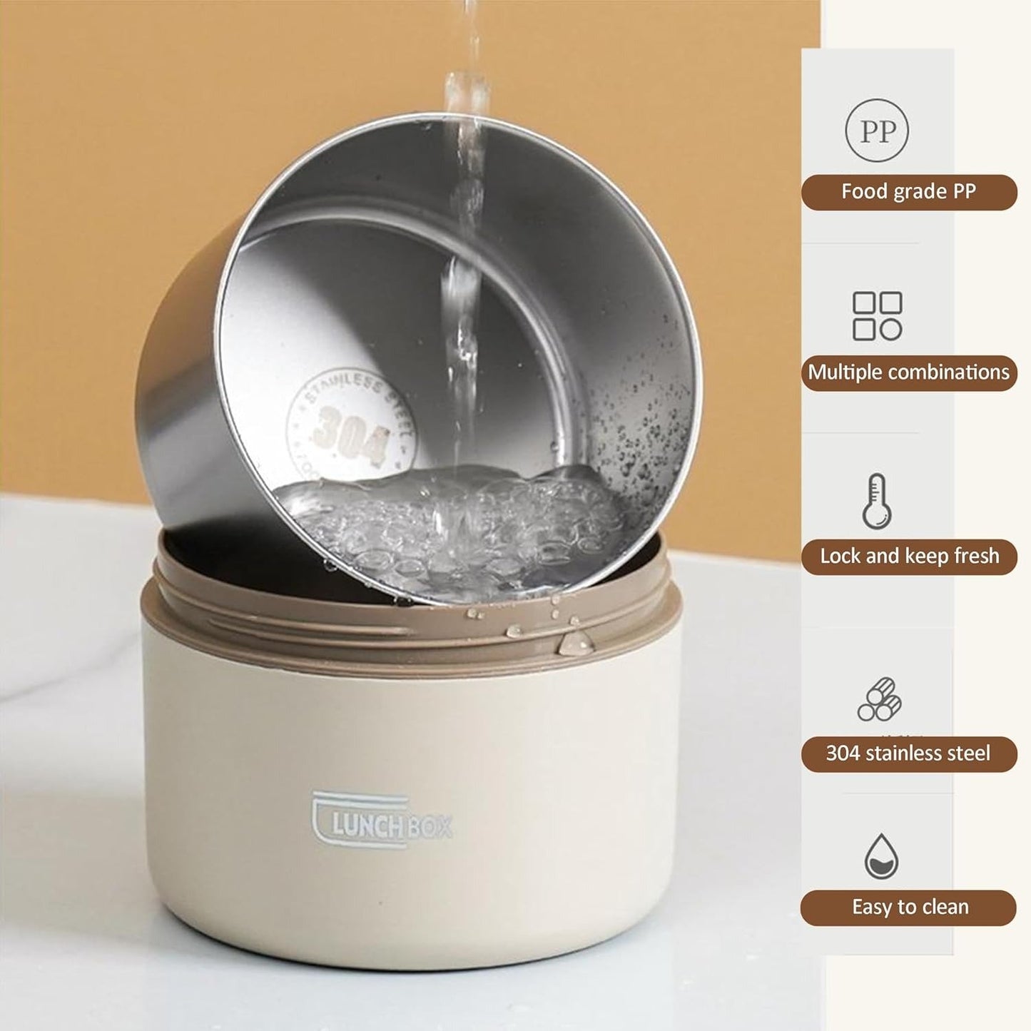 3 Pcs Portable Insulated Lunch Box Set