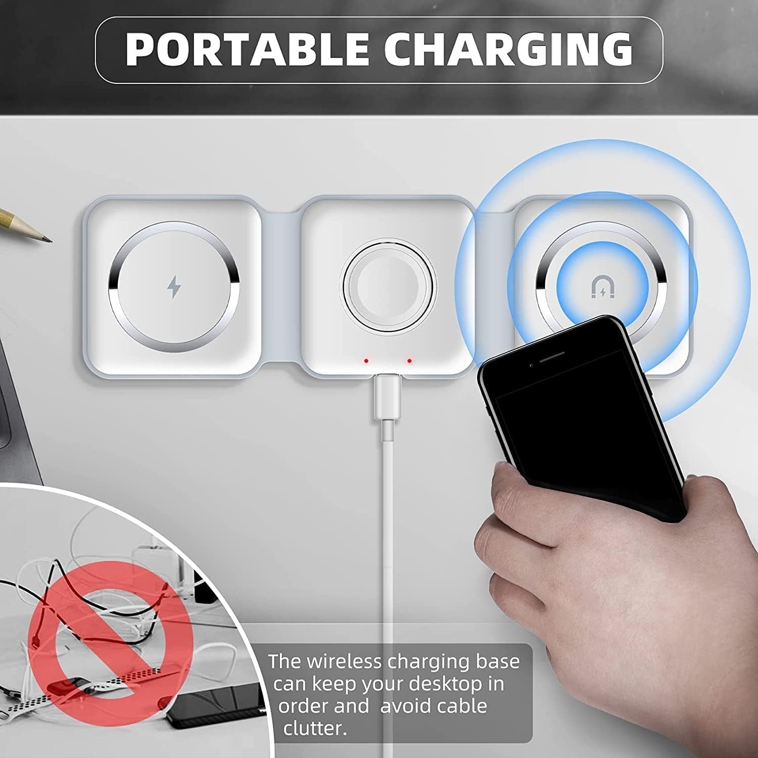 3 In 1 Wireless Folded Charging Pad