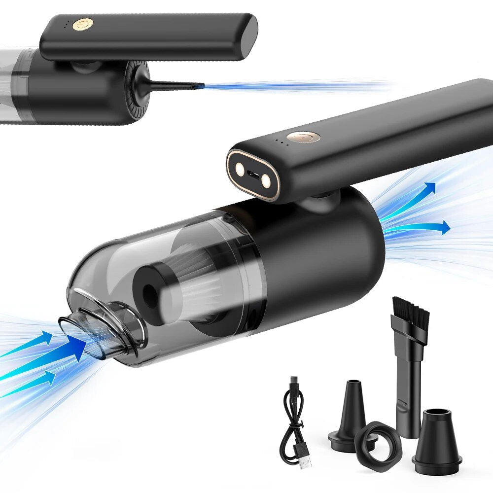 180° Inflator Foldable Suction Portable Air Duster with LED Light