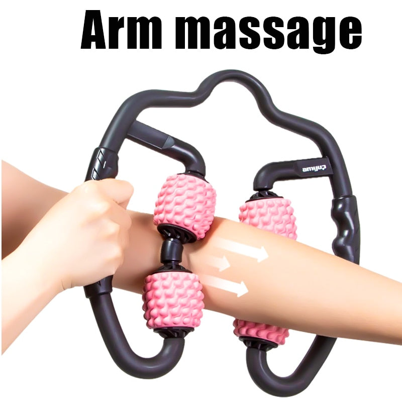 Adjustable massage roller for arms legs neck and muscle tissue